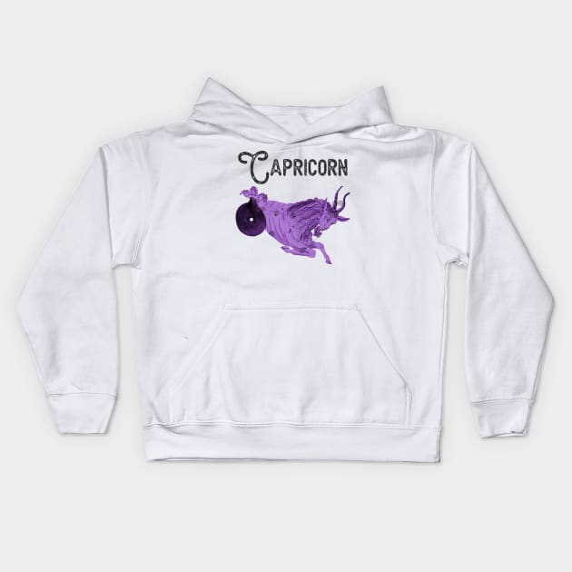 Capricorn ))(( Astrological Sign Zodiac Constellation Design Kids Hoodie by darklordpug